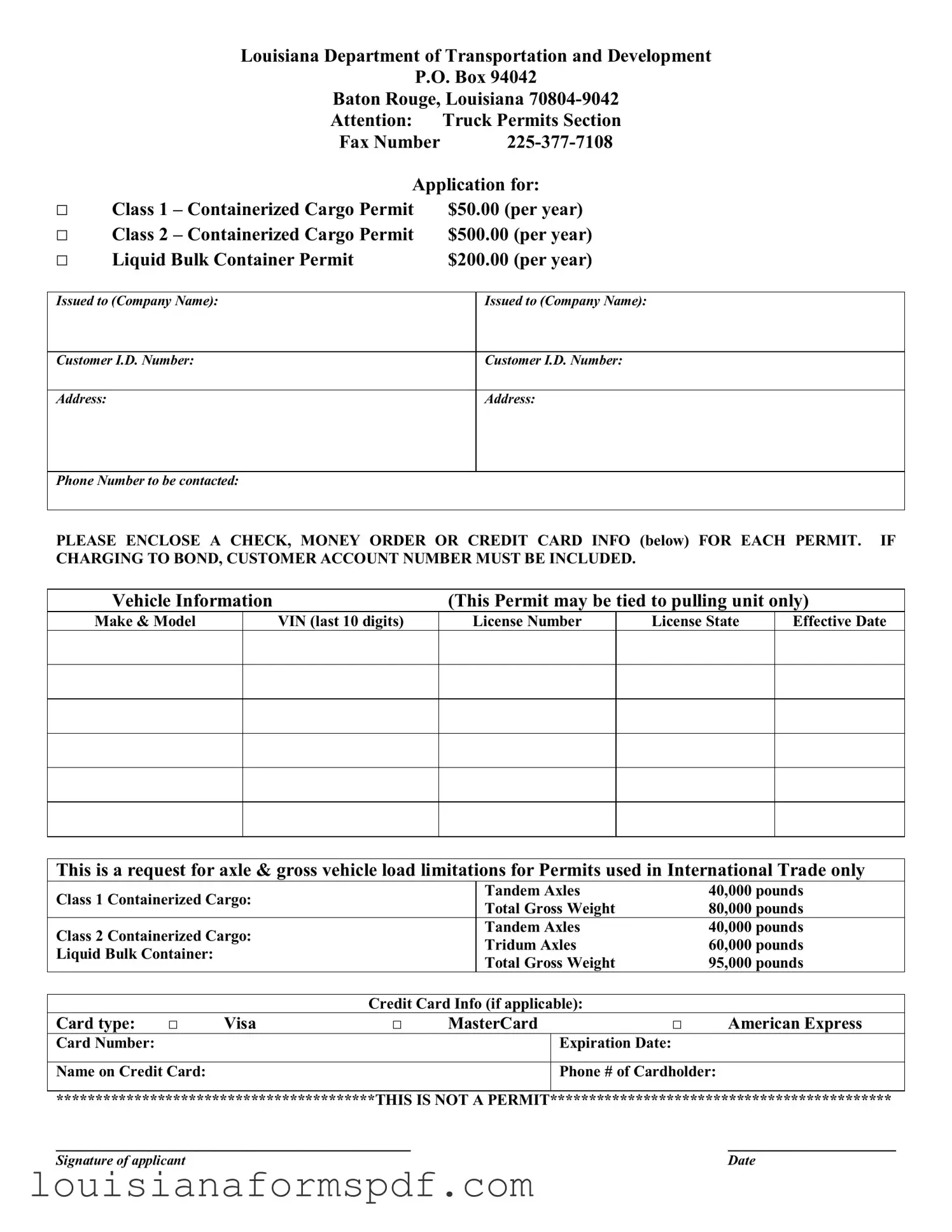 Official Harvest Season Permit Louisiana Template in PDF