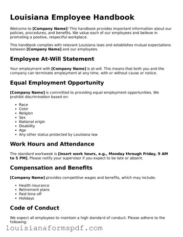 Attorney-Verified Louisiana Employee Handbook Form