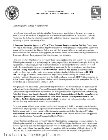 Official Louisiana Fd 9 Template in PDF