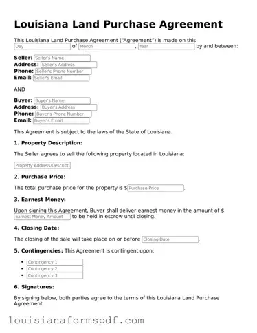 Attorney-Verified Louisiana Land Purchase Agreement Form