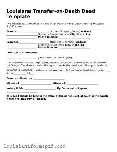 Attorney-Verified Louisiana Transfer-on-Death Deed Form
