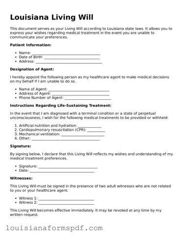 Attorney-Verified Louisiana Living Will Form