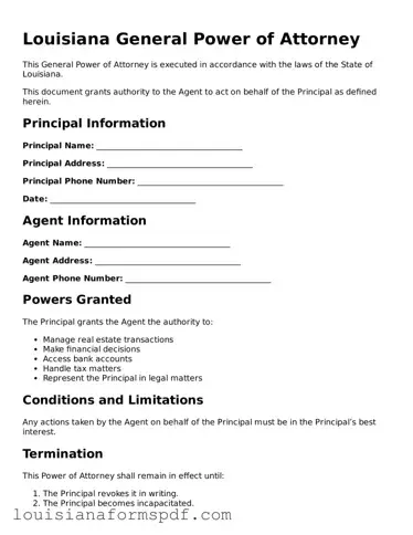 Attorney-Verified Louisiana General Power of Attorney Form