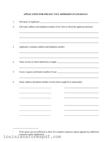 Official Louisiana Pro Hac Template in PDF