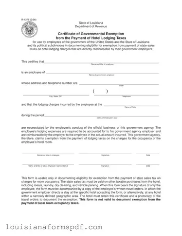 Official Louisiana R 1376 Template in PDF