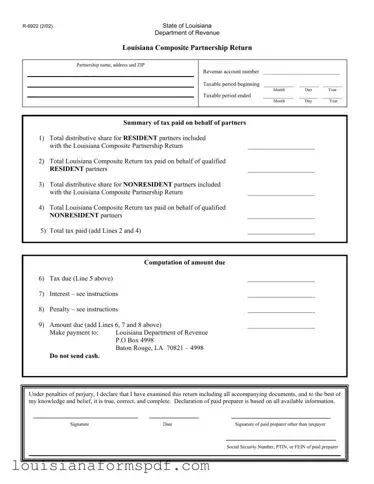 Official Louisiana R 6922 Template in PDF