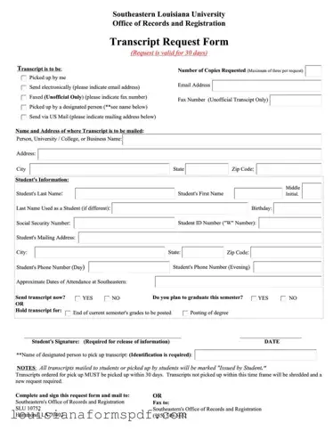 Official Louisiana Request Template in PDF