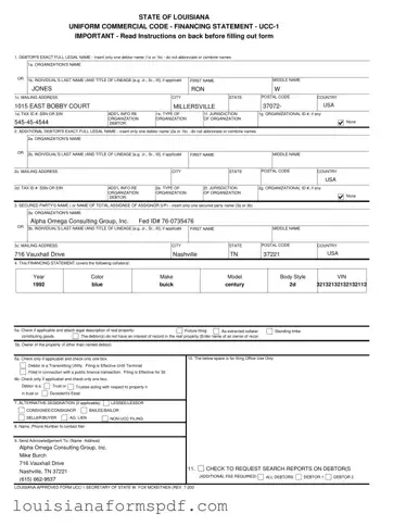 Official Ucc 1 Louisiana Template in PDF